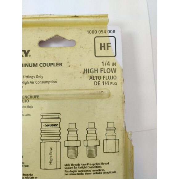 Husky High Flow Aluminum Coupler and Plug Set1/4 inch Discontinued - Picture 7 of 16